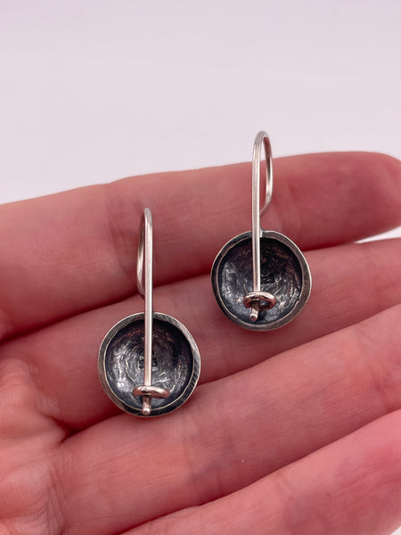 sterling silver Silpada stoneless circle dangle lever-back hook earrings