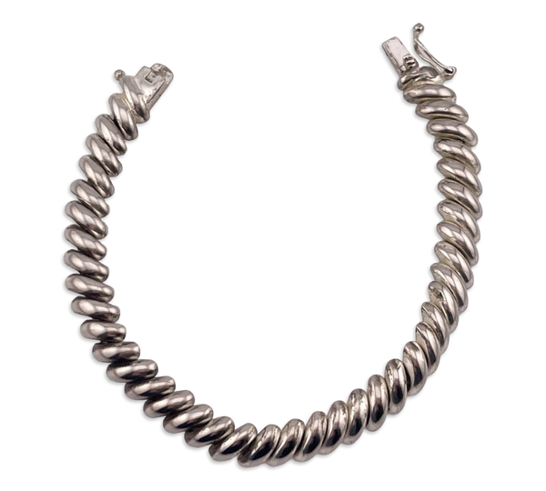 sterling silver rhodium plated 7" San Marco link bracelet