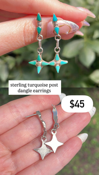 RESERVED PRIVATE LISTING -- sterling silver turquoise earrings A3