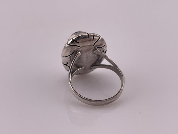 size 8 sterling silver Mexican sodalite cut-out ring