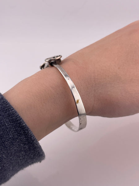 sterling silver adjustable anchor bangle bracelet **AS IS**