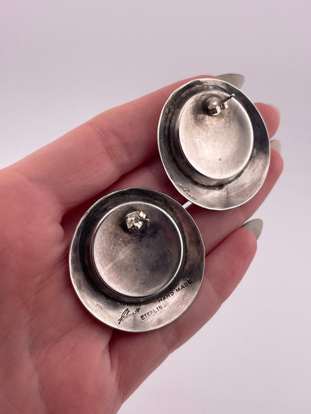 sterling silver artisan stoneless post earrings