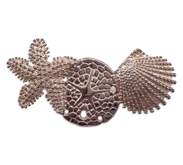 sterling silver starfish sand dollar scallop pendant