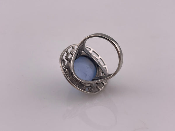 size 4.5 sterling silver glass ring