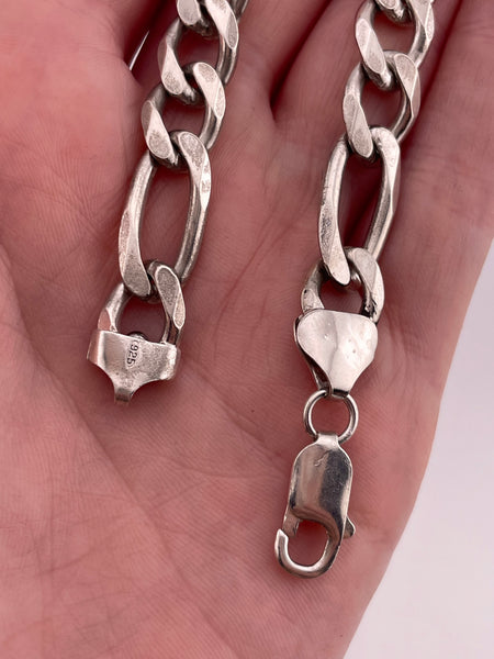 sterling silver 8-3/4" figaro chain link bracelet