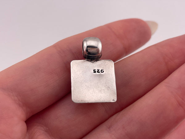 sterling silver blue glass pendant