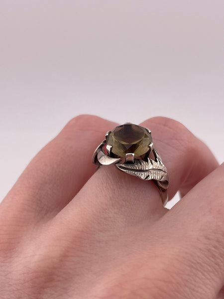 size 6.75 sterling silver Mexican faceted citrine ring