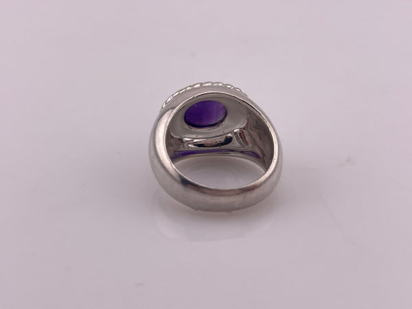 size 5.25 sterling silver amethyst rope border ring