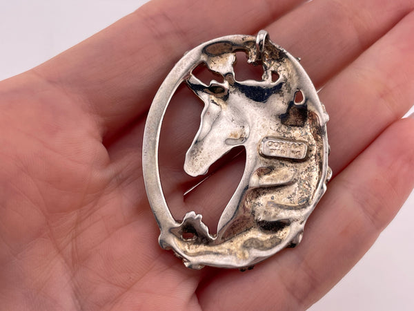 sterling silver gold wash Gorham unicorn pendant