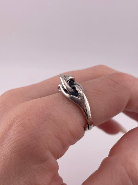 size sterling silver stoneless woven knotted adjustable band ring