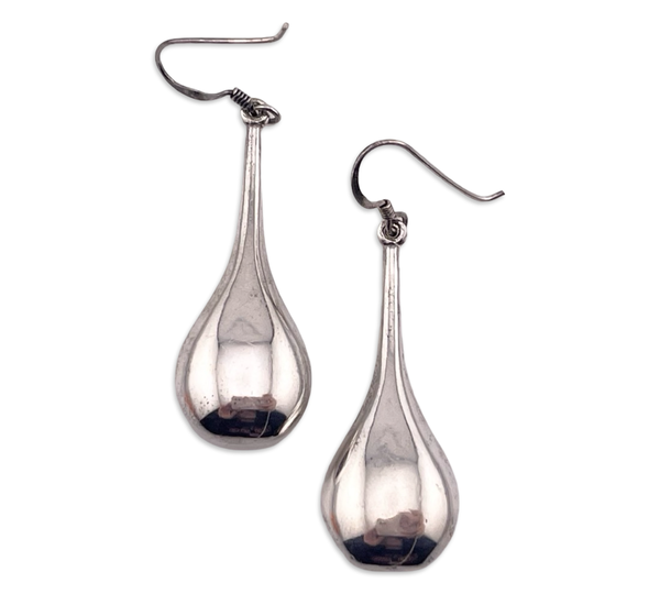 sterling silver 2-1/8" jug hook dangle earrings