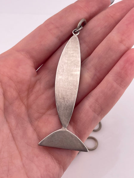 sterling silver 30" snake chain resin fish necklace
