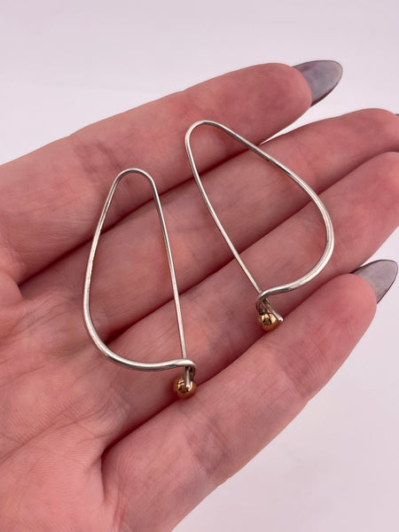 sterling silver & 14k gold Ed Levin threader dangle earrings