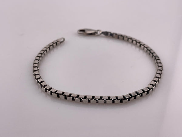 sterling silver 8 1/8" box chain link bracelet