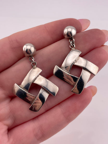 sterling silver stoneless post dangle earrings
