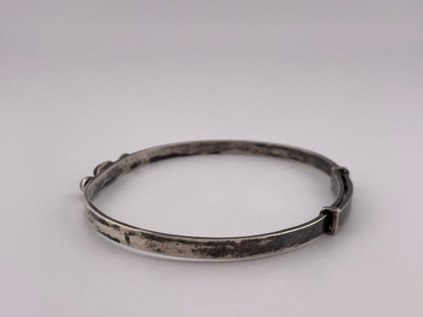 sterling silver expandable quartz & amethyst bangle bracelet
