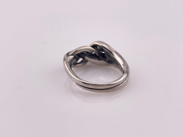size sterling silver stoneless woven knotted adjustable band ring