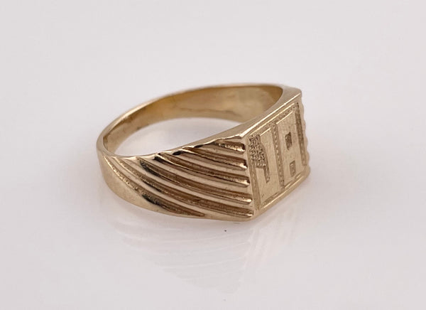 size 7 14k yellow gold 'JA' initials signet ring