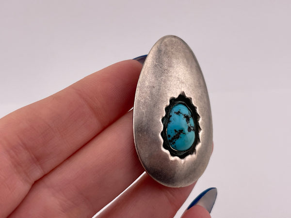sterling silver turquoise shadowbox pendant