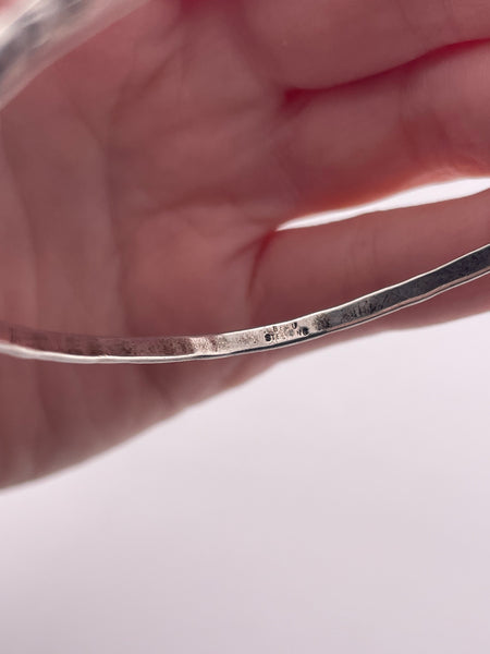 sterling silver 7 3/4" textured bangle bracelet