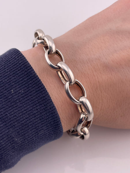 sterling silver 8 1/2" toggle clasp chain link bracelet