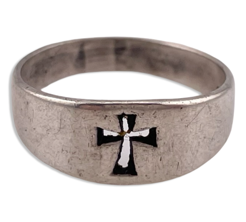 size 7.75 sterling silver James Avery cross cut-out ring