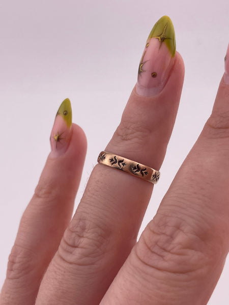 size 3.5 10k rosy yellow gold stamped band ring
