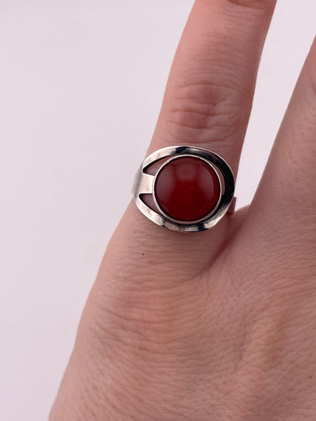 size 6 sterling silver carnelian ring
