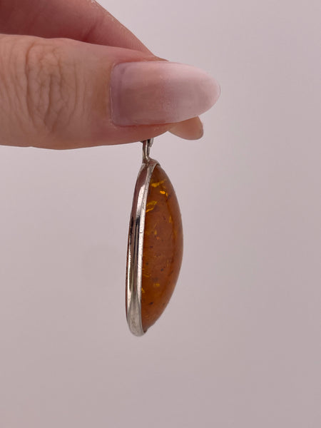 sterling silver amber pendant