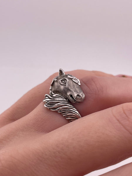 size 6.25 sterling silver horse ring