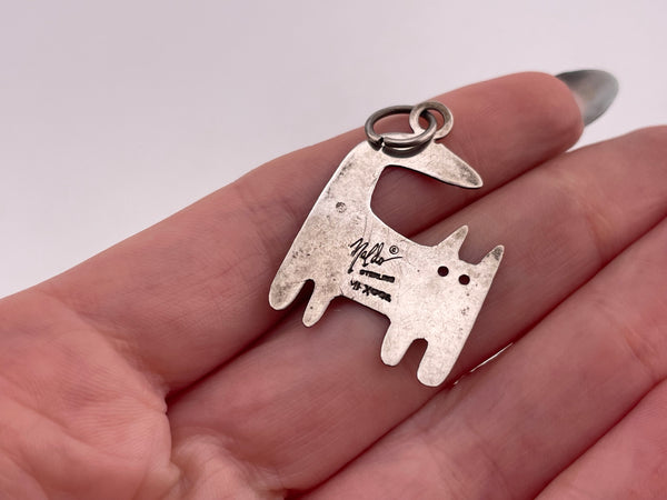 sterling silver cat pendant