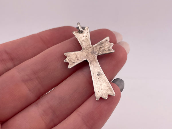 sterling silver turquoise cross pendant