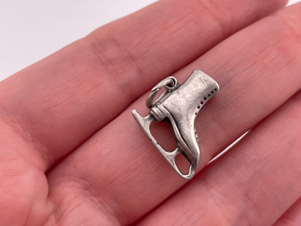 sterling silver ice skate pendant