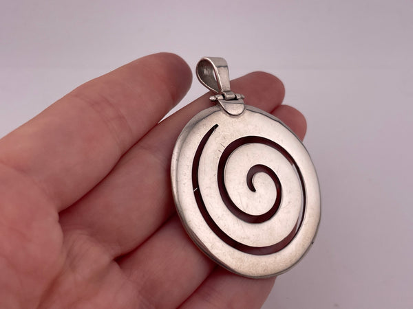 sterling silver 2-1/8" spiral pendant