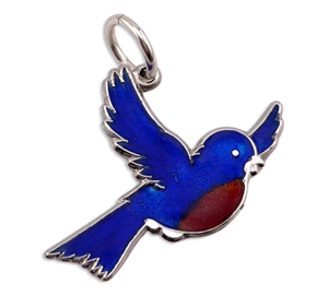 sterling silver blue bird pendant