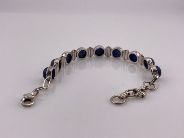 sterling silver 6 5/8" - 8" lapis link bracelet