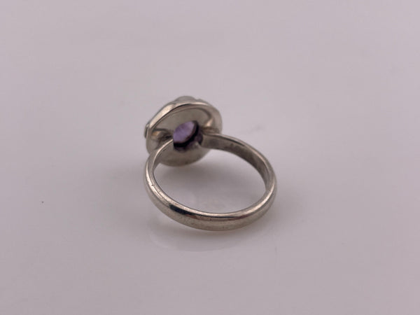 size 7.5 sterling silver faceted amethyst ring