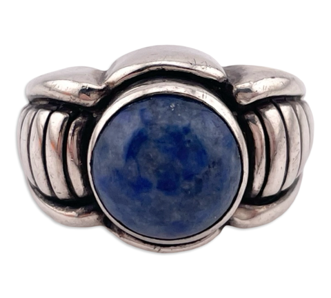 size 6.5 sterling silver denim lapis ring