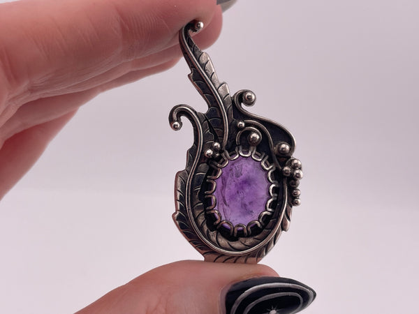 sterling silver amethyst brooch