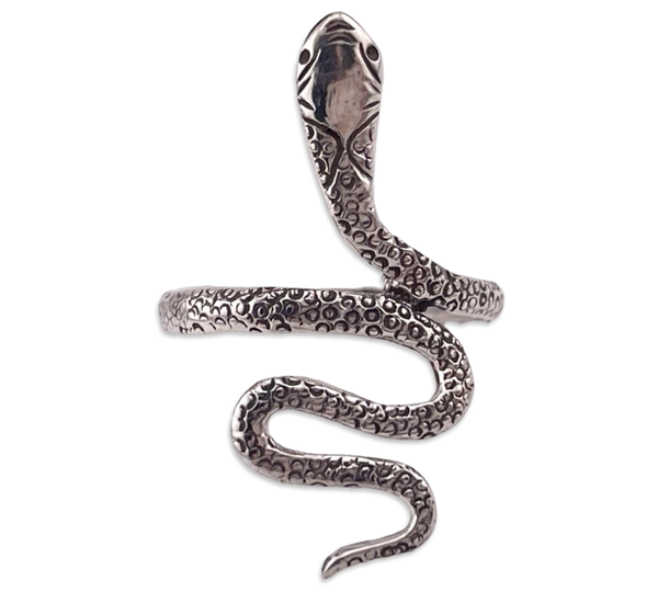 size 6 sterling silver textured snake ring