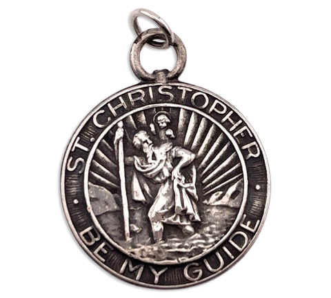 sterling silver "St. Christopher Be My Guide" pendant