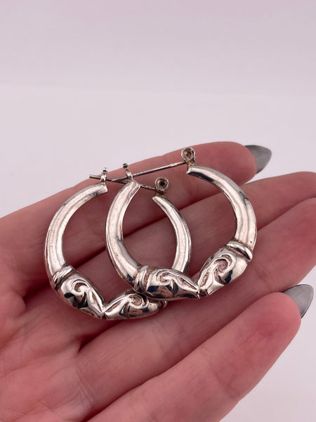 sterling silver kissing ram hoop earrings