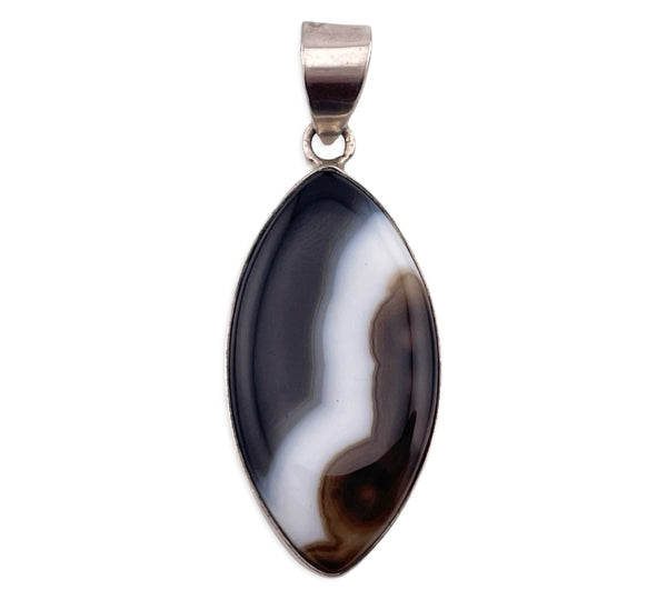 sterling silver agate pendant