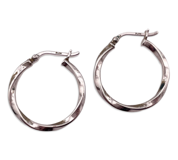 sterling silver 1" twisted hoop earrings
