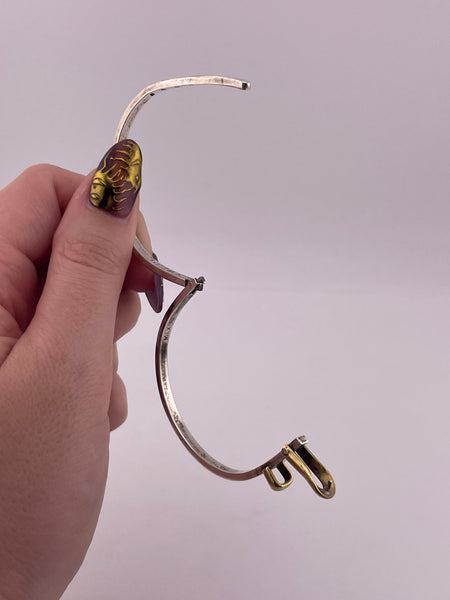 sterling silver & brass Mexican belt hinge bracelet