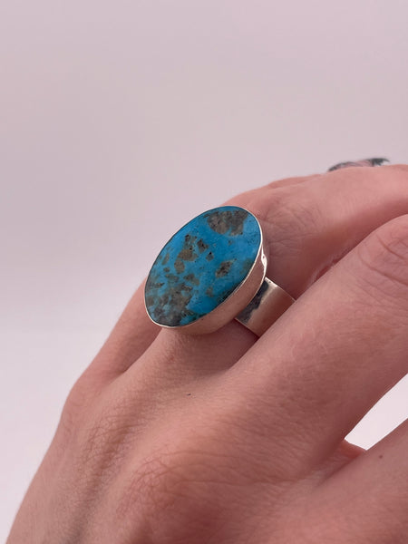 size 7 sterling silver turquoise adjustable band ring