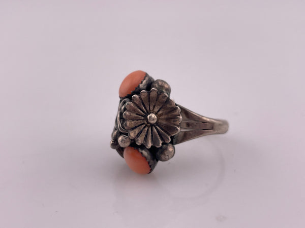 size 9 sterling silver angel skin coral ring