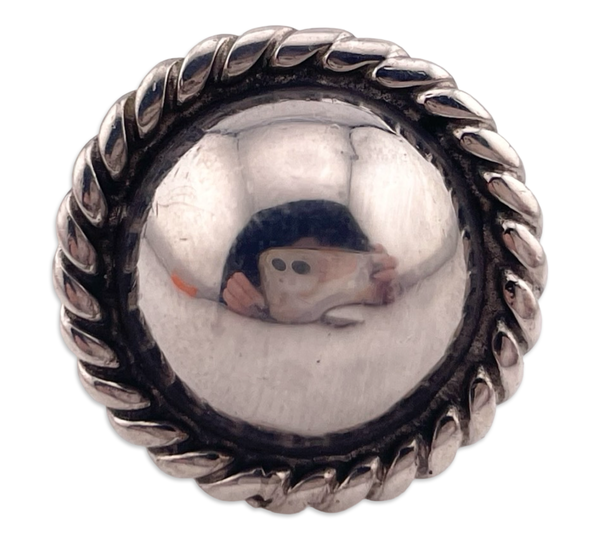 size 5.75 sterling silver stoneless dome rope border ring