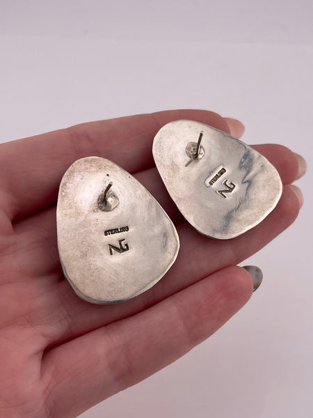 sterling silver Nick Garcia azurite post earrings