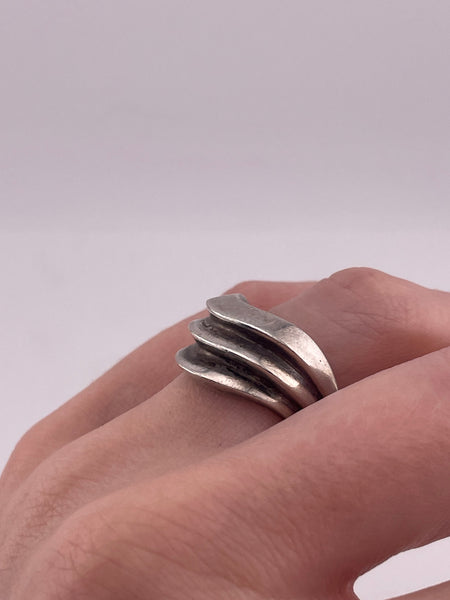 size 6.5 sterling silver chunky stoneless textured ring